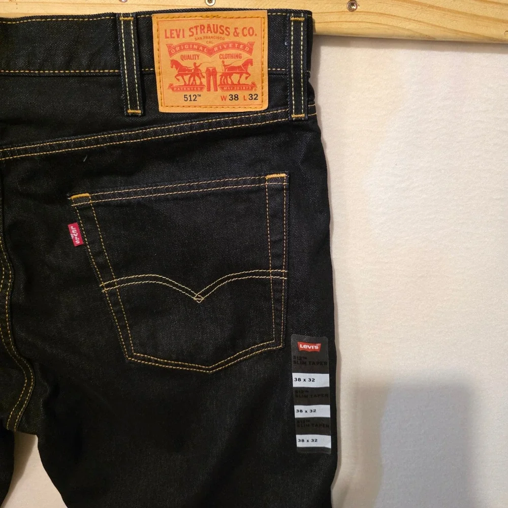 Levi's 512 Slim Taper Jeans Men 38x32 Dark Indigo Denim 28833-3148
